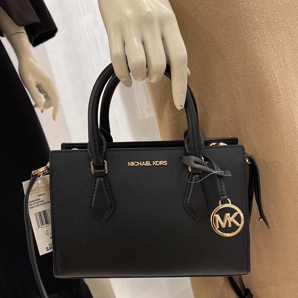 Michael Kors Sheila Small Center Zip Satchel Shoulder Crossbody Bag Non Leather